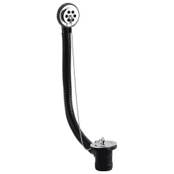 Nuie Bath Waste & Overflow With Brass Plug & Ball Chain - Chrome