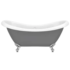 Victorian Plumbing Earl Grey 1750 Double Ended Roll Top Slipper Bath W. Ball + Claw Leg Set -Deals Accessory Ranges Store earlgrey1750doubleendedrolltopslipperbathd1