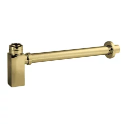 Hudson Reed Square Bottle Trap & Extension Tube - Brushed Brass