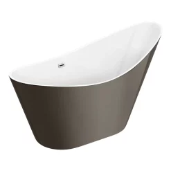 Nova Bathroom Nova Titanium Silver 1570 Modern Small Free Standing Slipper Bath -Deals Accessory Ranges Store fb62tsil d4
