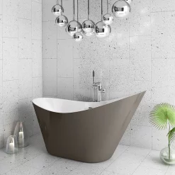Nova Bathroom Nova Titanium Silver 1570 Modern Small Free Standing Slipper Bath -Deals Accessory Ranges Store fb62tsil nl