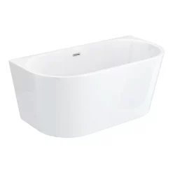 Victorian Plumbing Apollo 1500 X 750mm Small Back To Wall Modern Curved Bath -Deals Accessory Ranges Store gd8113150 detail1