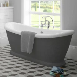 Chatsworth Dark Grey 1770 Double Ended Slipper Roll Top Bath -Deals Accessory Ranges Store gryfb29 nl