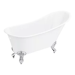 Victorian Plumbing Harlow 1610 X 705mm Slipper Bath + Chrome Leg Set -Deals Accessory Ranges Store harlow1795b d2