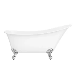 Victorian Plumbing Harlow 1610 X 705mm Slipper Bath + Chrome Leg Set -Deals Accessory Ranges Store harlow1795b d3