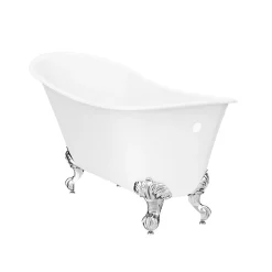 Victorian Plumbing Harlow 1610 X 705mm Slipper Bath + Chrome Leg Set -Deals Accessory Ranges Store harlow1795b d4