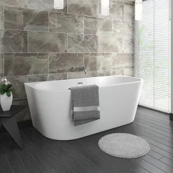 Victorian Plumbing Apollo 1500 X 750mm Small Back To Wall Modern Curved Bath -Deals Accessory Ranges Store lbt40w l