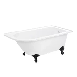 Victorian Plumbing Appleby 1550 Roll Top Shower Bath + Matt Black Leg Set -Deals Accessory Ranges Store mbap15b l