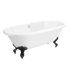 Victorian Plumbing Duke 1795 Traditional Roll Top Bath + Matt Black Leg Set