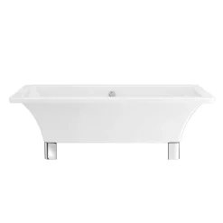 Milan Bathroom Milan 1690 Modern Square Roll Top Bath + Chrome Leg Set -Deals Accessory Ranges Store milan1690modernsquarerolltopbathwithchromelegsetd2