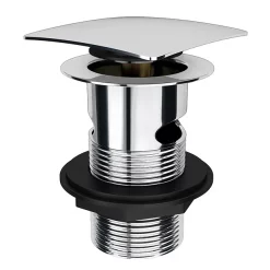 Victorian Plumbing Modern Square Chrome Click Clack Basin Waste + Bottle Trap Pack