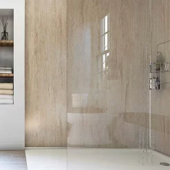 Showerwall Travertine Stone Waterproof Decorative Wall Panel - Various Size Options -Deals Accessory Ranges Store msswtrstpczz15000 l