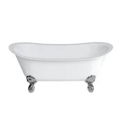 Clearwater Bath Clearwater Battello 1690 X 800mm ClearStone Gloss White Bath + Classic Chrome Feet
