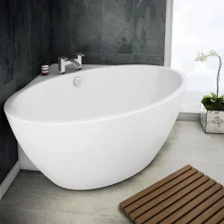 Victorian Plumbing Orbit Corner Modern Free Standing Bath (1270 X 1270mm) -Deals Accessory Ranges Store orbitcornermodernfreestandingbathlrg