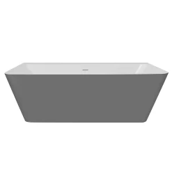 Victorian Plumbing Orion Matt Grey Back To Wall Modern Square Bath (1700 X 740mm) -Deals Accessory Ranges Store ori17gry nw d2