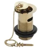 Victorian Plumbing Traditional Gold Plated Slotted Basin Waste With Plug + Ball Chain