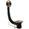 Victorian Plumbing Traditional Gold Plated Retainer Bath Waste With Overflow, Plug + Ball Chain