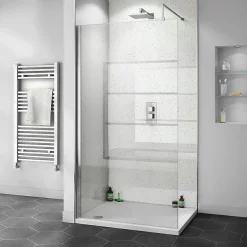 Victorian Plumbing Orion White Arctic Sparkle Shower Wall Panel - 2400 X 1000mm