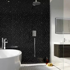 Victorian Plumbing Orion Black Diamond Galaxy Shower Wall Panel - 2400 X 1000mm -Deals Accessory Ranges Store pvc2410bkdg d2