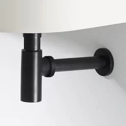 Arezzo Round Matt Black Modern Basin Bottle Trap -Deals Accessory Ranges Store rdbotblkd1