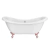 Victorian Plumbing Earl 1750 Double Ended Roll Top Slipper Bath + Rose Gold Leg Set