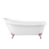 Victorian Plumbing Oxford 1710 Roll Top Slipper Bath + Rose Gold Leg Set -Deals Accessory Ranges Store rmox1710b d2