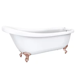 Victorian Plumbing Oxford 1710 Roll Top Slipper Bath + Rose Gold Leg Set -Deals Accessory Ranges Store rmox1710b l