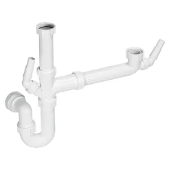 McAlpine Plumbing Product McAlpine 1.5 Bowl Kitchen Sink Plumbing Kit With 2 Nozzles