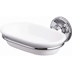 Urlington Bathroom Burlington Ceramic Soap Dish With Chrome Holder