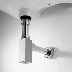 Milan Bathroom Milan Square Modern Basin Bottle Trap Chrome