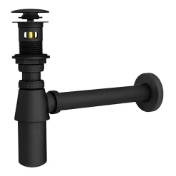 Arezzo Traditional Matt Black Click Clack Basin Waste + Bottle Trap Pack -Deals Accessory Ranges Store tmbwbtl