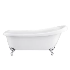 Victorian Plumbing Oxford 1710 Roll Top Slipper Bath -Deals Accessory Ranges Store trafalgar1710rolltopslipperbathwithchromelegsetd1