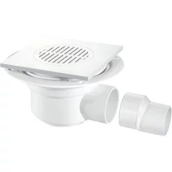 McAlpine Plumbing Product McAlpine 50mm Water Seal Trapped Gully With White ABS Grate