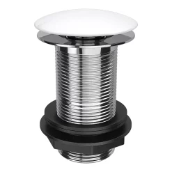 Victorian Plumbing White Ceramic Unslotted Click Clack Basin Waste