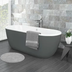 Victorian Plumbing Verona Grey Freestanding Modern Bath -Deals Accessory Ranges Store veronagreyfreestandingmodernbath n lrg