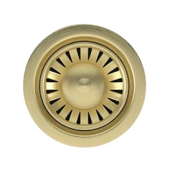 Venice Brushed Brass Basket Strainer Kitchen Sink Waste With Rectangular Overflow Plate -Deals Accessory Ranges Store vnkbs295 d1