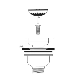 Venice Basket Strainer Kitchen Sink Waste Brushed Brass