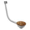 Venice Copper Basket Strainer Kitchen Sink Waste With Rectangular Overflow