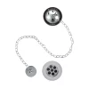 Urlington Bathroom Burlington Bath Overflow, Plug & Chain With Black Ceramic