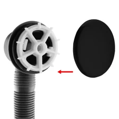 Arezzo Matt Black Easy Clean Click Clack Bath Waste With Overflow -Deals Accessory Ranges Store wa900ek d1