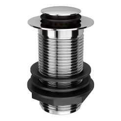 Victorian Plumbing Small Cap Unslotted Click Clack Basin Waste - Chrome