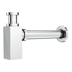 Milan Bathroom Milan Square Modern Shallow Basin Bottle Trap - Chrome