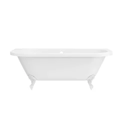 Victorian Plumbing Admiral 1685 Back To Wall Roll Top Bath + White Leg Set -Deals Accessory Ranges Store whtadmiral1685b d5