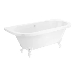Victorian Plumbing Admiral 1685 Back To Wall Roll Top Bath + White Leg Set -Deals Accessory Ranges Store whtadmiral1685bd2a