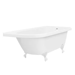 Victorian Plumbing Appleby 1700 Roll Top Shower Bath + White Leg Set -Deals Accessory Ranges Store whtap1700b n d2