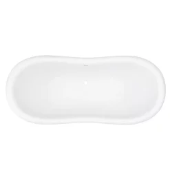 Victorian Plumbing Earl 1750 Double Ended Roll Top Slipper Bath + White Leg Set -Deals Accessory Ranges Store whtearl1750b d2