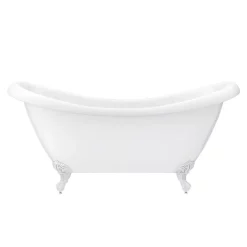 Victorian Plumbing Earl 1750 Double Ended Roll Top Slipper Bath + White Leg Set -Deals Accessory Ranges Store whtearl1750b d4