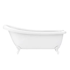 Victorian Plumbing Oxford 1710 Roll Top Slipper Bath + White Leg Set -Deals Accessory Ranges Store whtox1710b d3